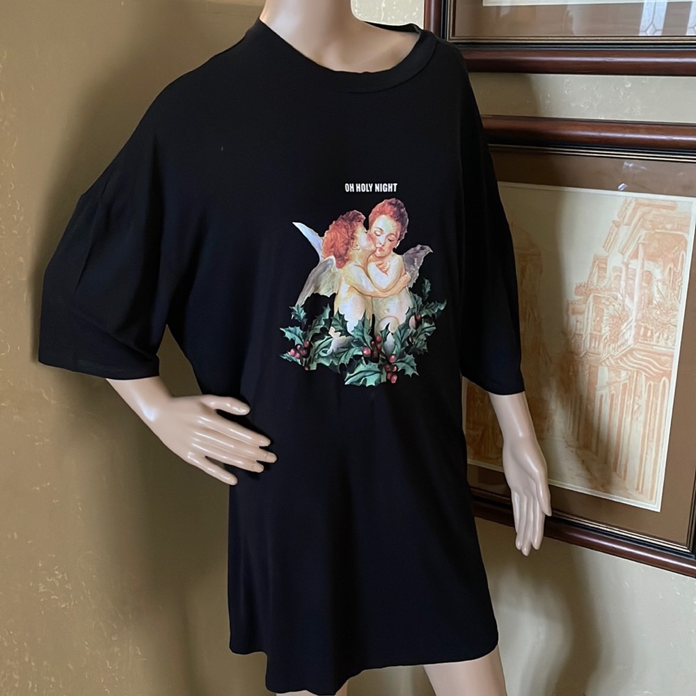 Womens Christmas Angel T-shirt Top sz L